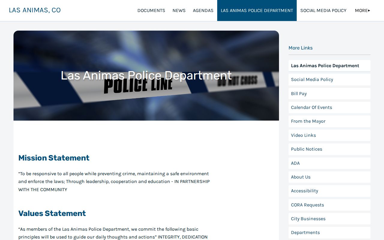 Las Animas police channel for a Bent County municipal warrant